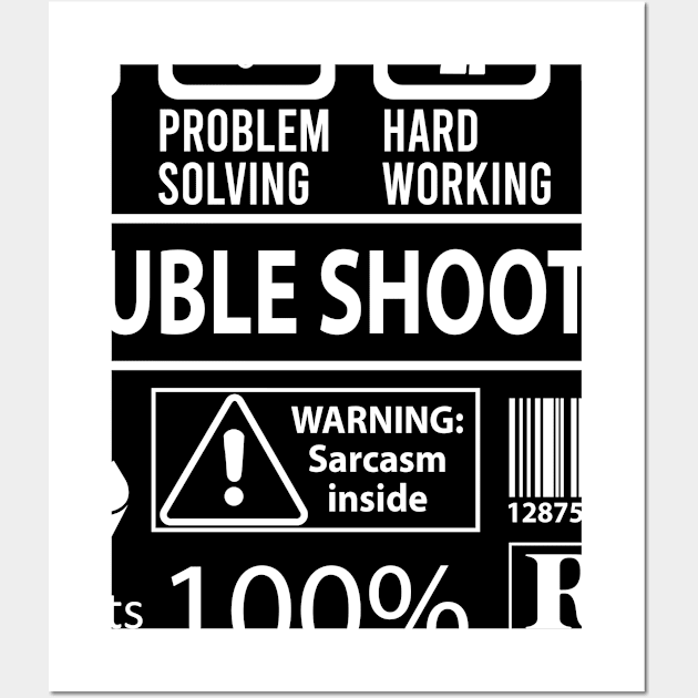 Trouble Shooter T Shirt - MultiTasking Certified Job Gift Item Tee Wall Art by Aquastal